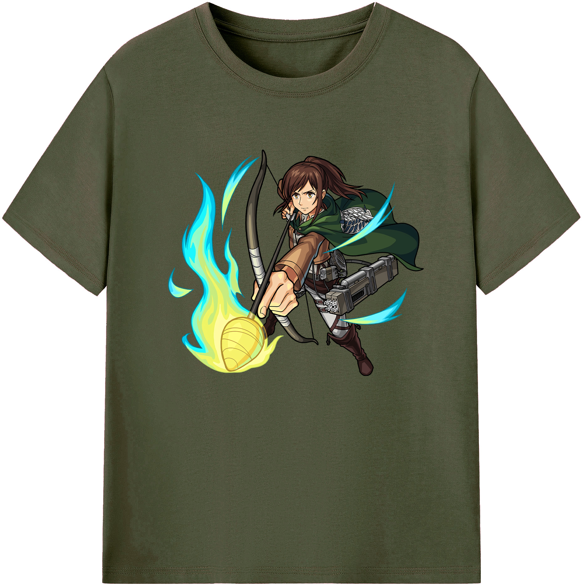 （画像用） 進撃の巨人 サシャ·ブラウス Attack on Titan Sasha Blaus 綿100％ メンズ半袖Tシャツ｜肌触りやわらか＆通気性